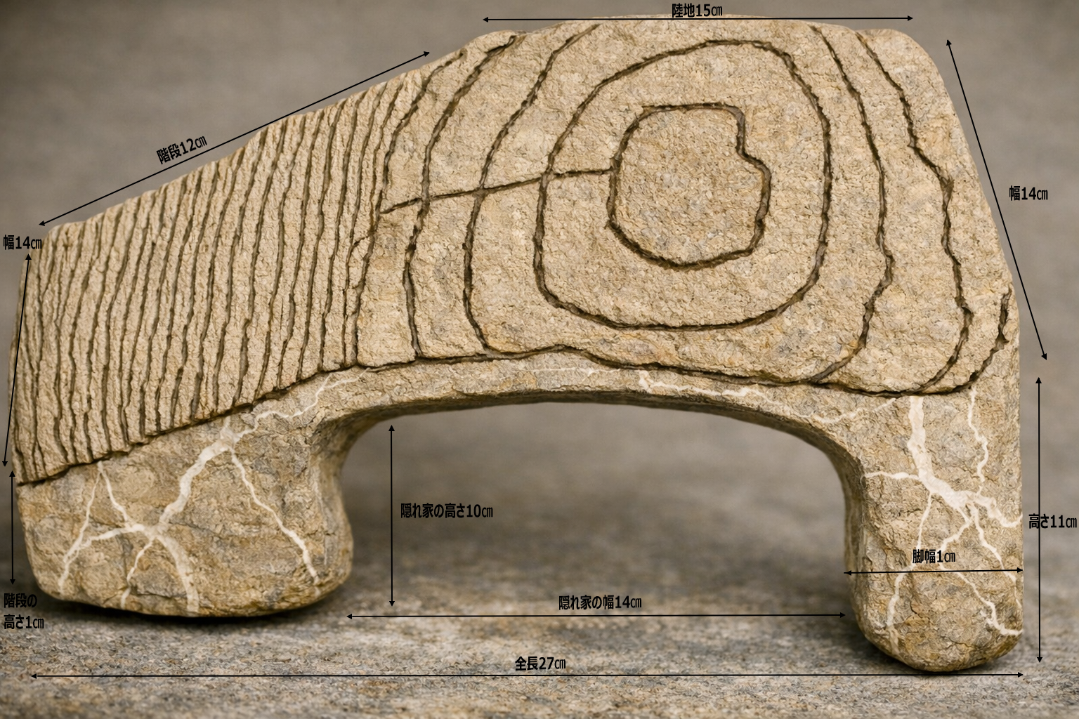 亀専用の擬岩サイズ